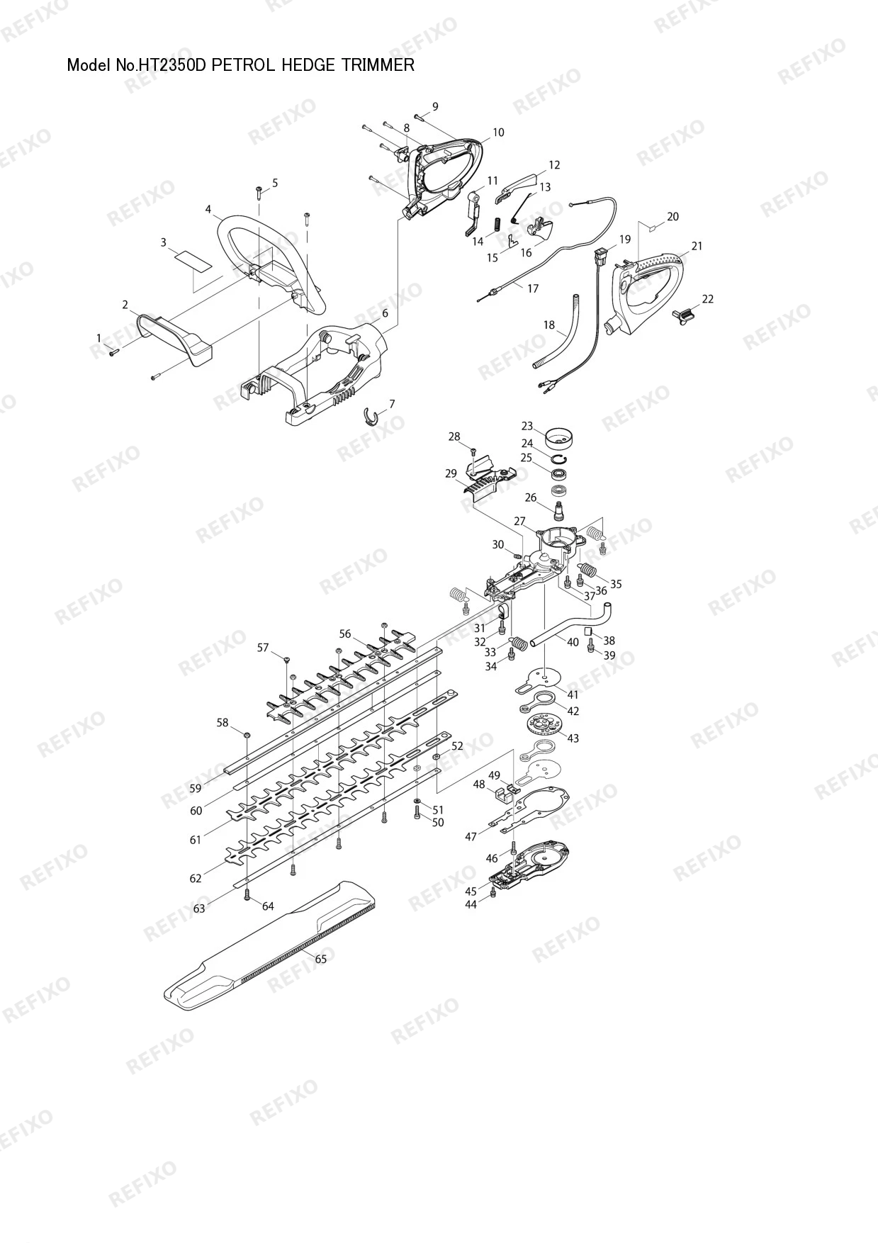 Деталировка MAKITA HT2350D — схема запчастей в разборе