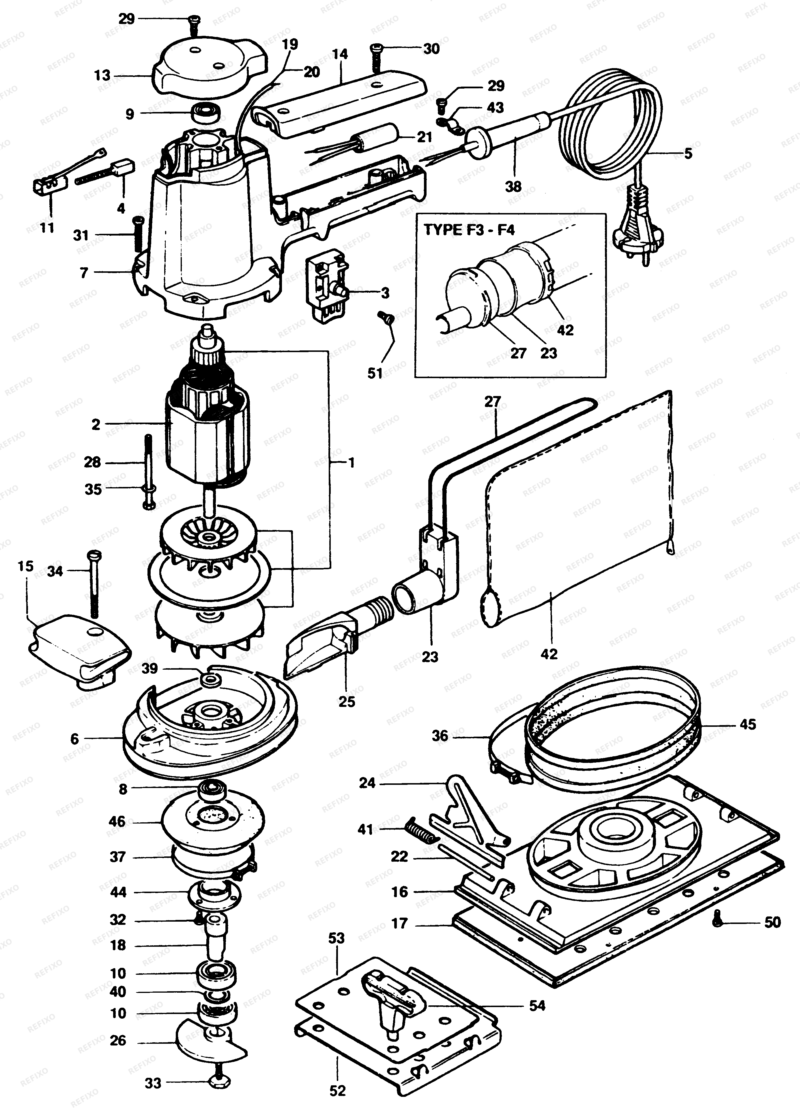 Black&Decker ШЛИФОВАЛЬНЫЙ СТАНОК P6304 — схема запчастей