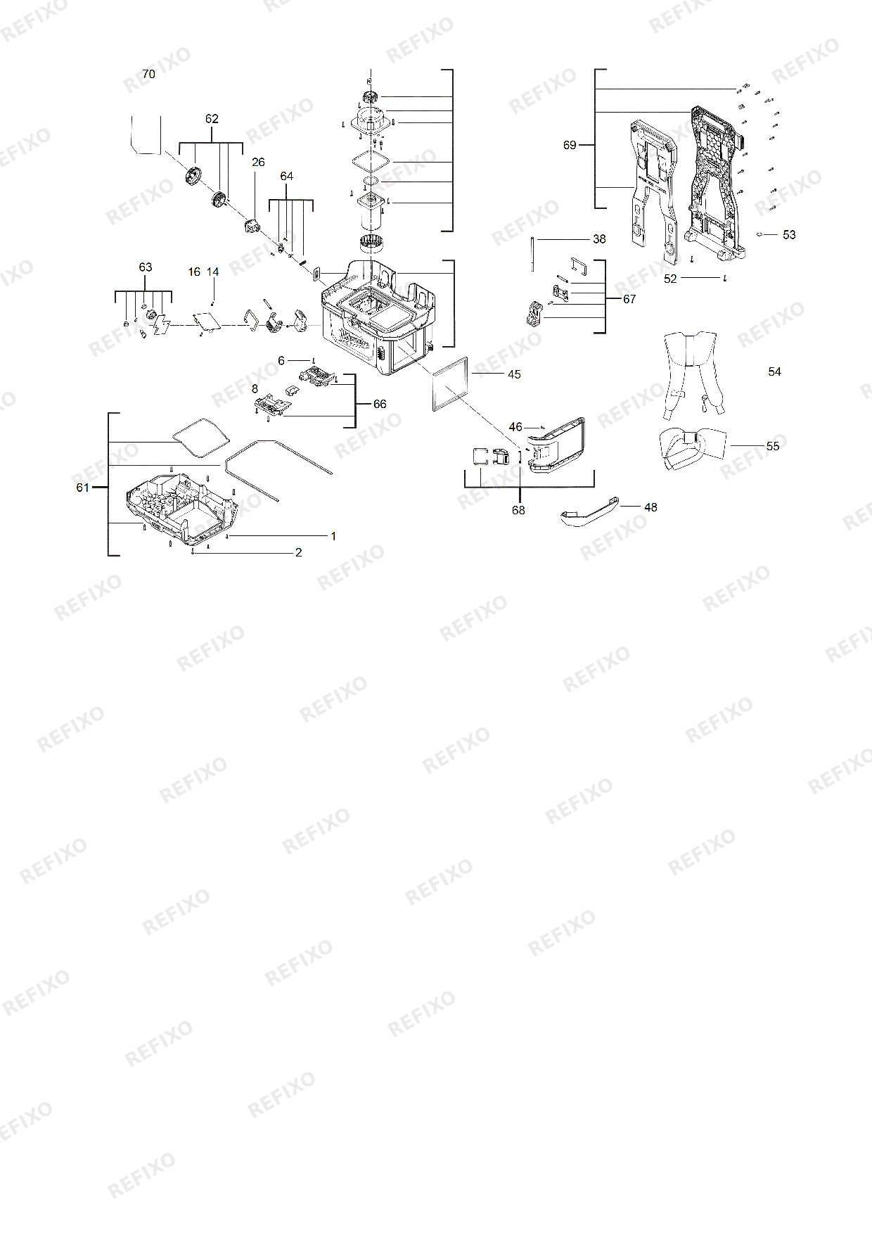 Деталировка MILWAUKEE M18BPFPH 0 4933464961 4000469922 — схема запчастей в разборе