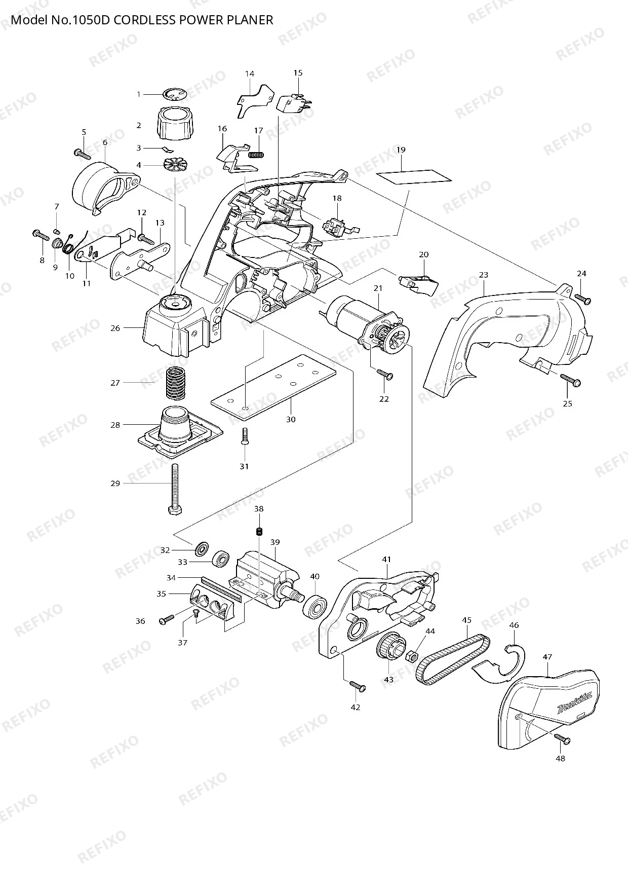 Деталировка MAKITA 1050D — схема запчастей в разборе