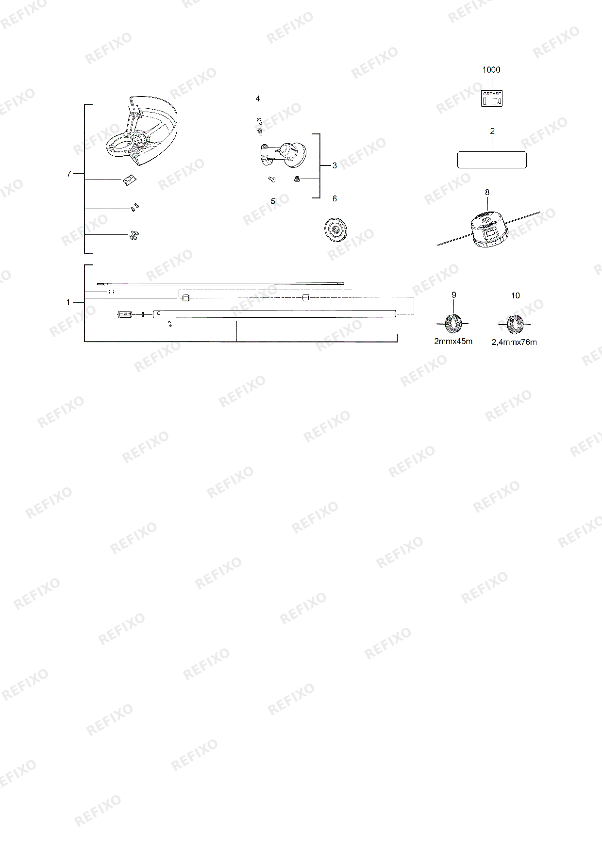 Деталировка MILWAUKEE M18FOPH LTA 4932464955 4000469785 — схема запчастей в разборе
