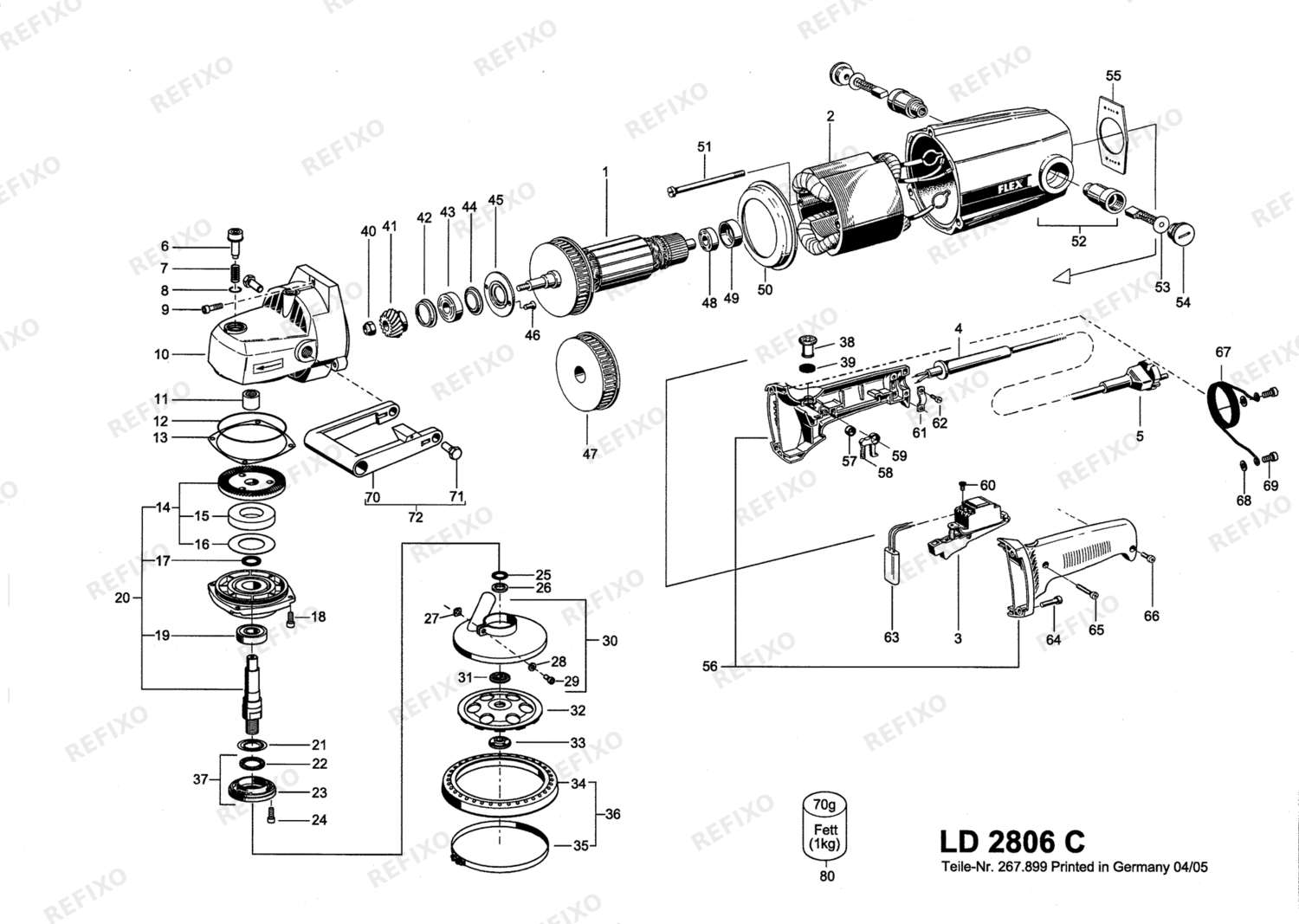 Деталировка Flex LD 2806 C - Sanierungsfräse 267856 — схема запчастей в разборе