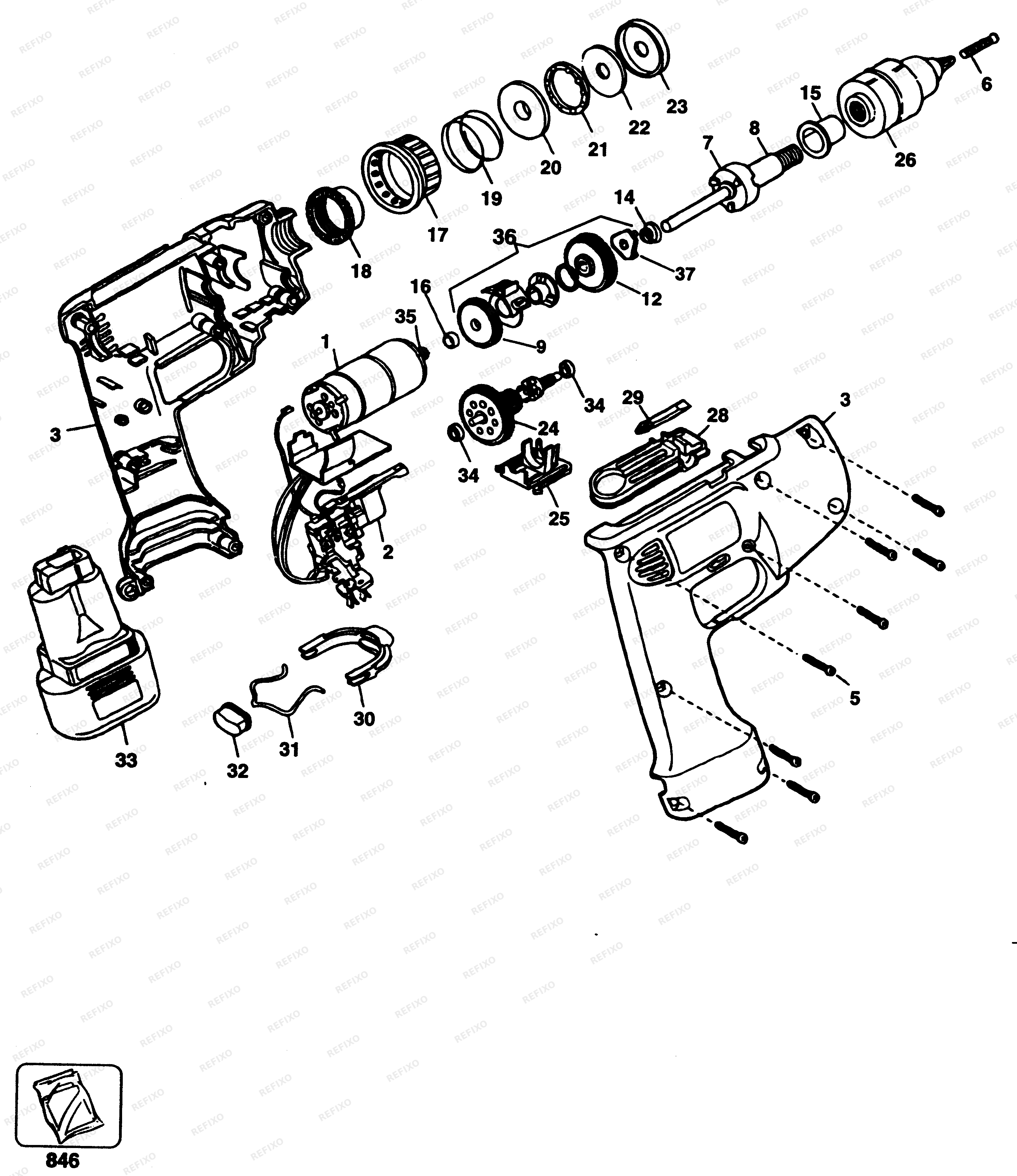 Black&Decker 9.6 CDLS.VERSA TOOL 1964 — схема запчастей