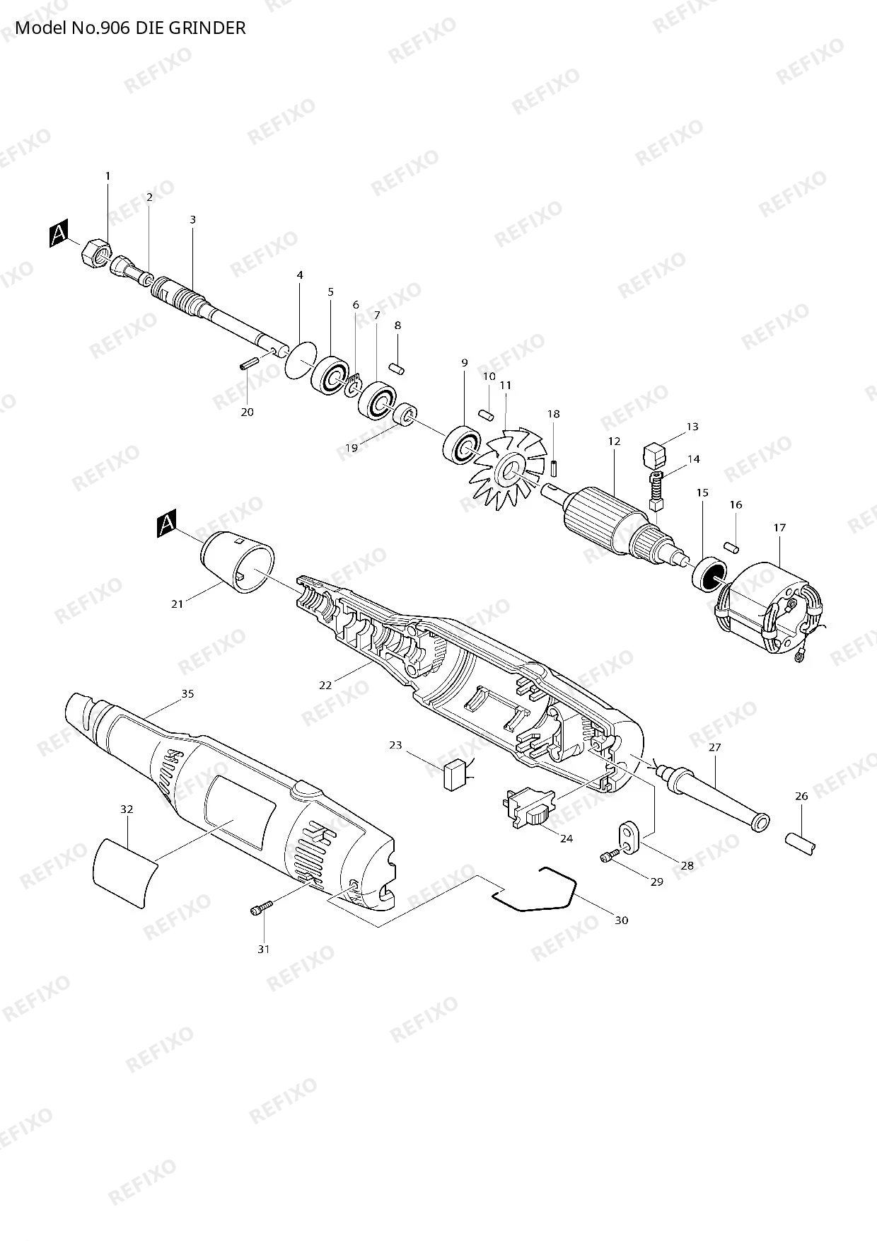 Деталировка MAKITA 906 — схема запчастей в разборе