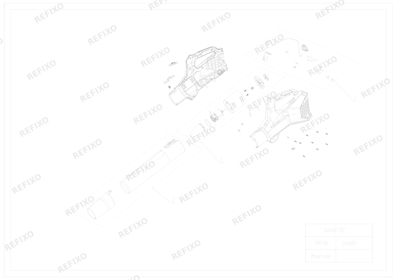 Деталировка Greenworks 2404807 Exploded view — схема запчастей в разборе