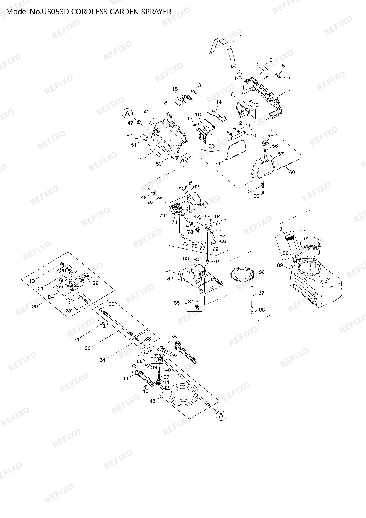 Деталировка MAKITA US053D — схема запчастей в разборе