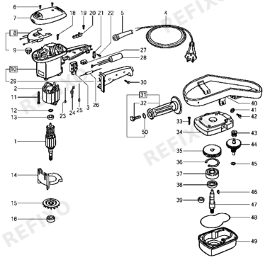 Деталировка Festool RW 900 E - Rührwerk 485829 — схема запчастей в разборе