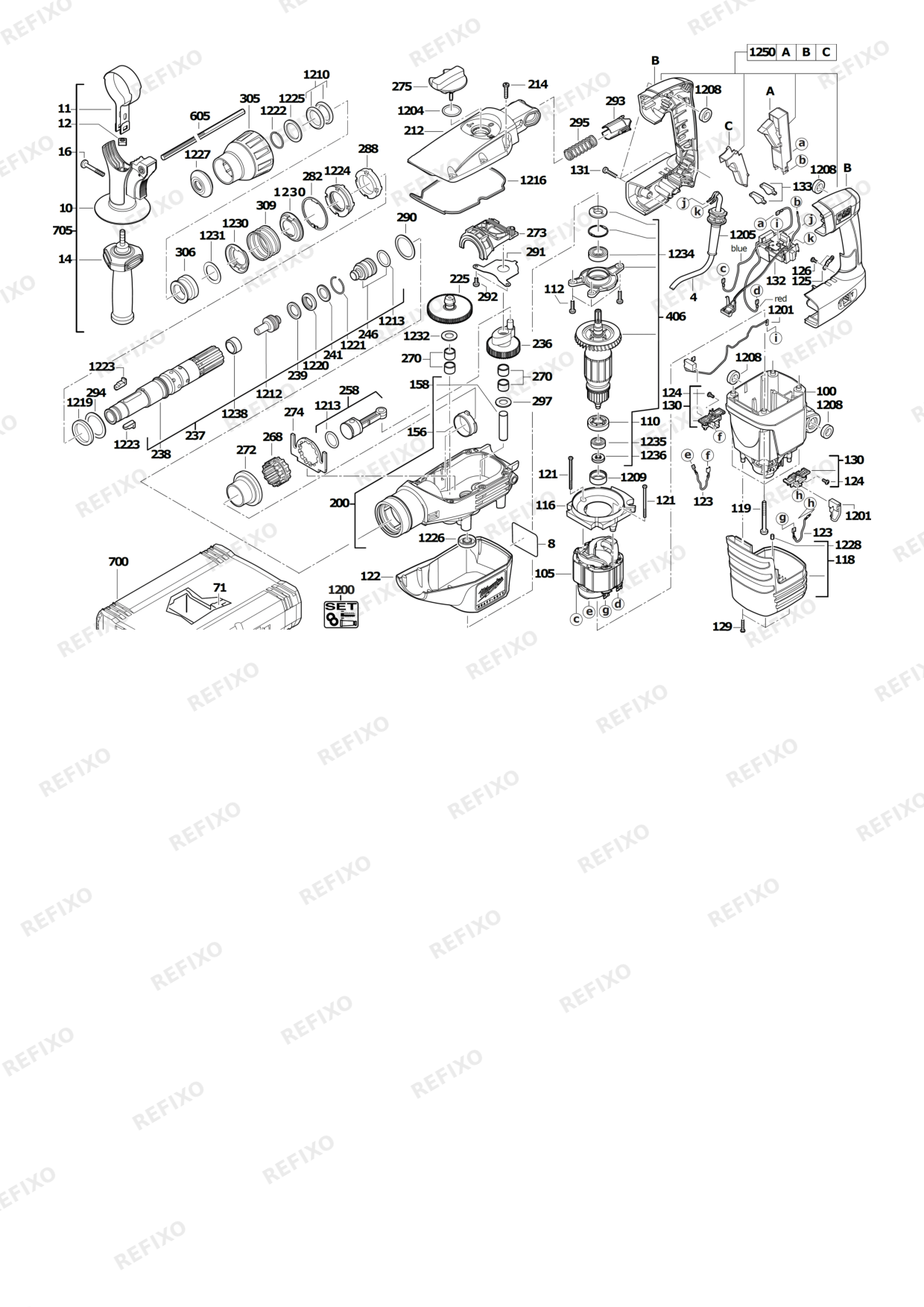 Деталировка MILWAUKEE K545S 4933398200 4000398201 — схема запчастей в разборе