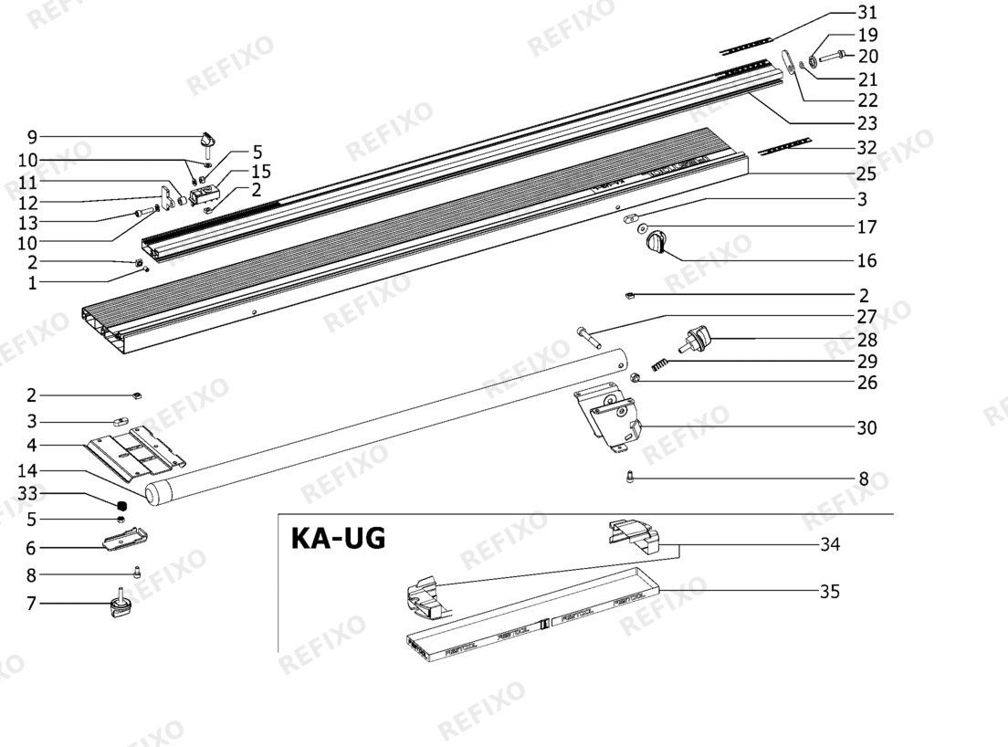 Деталировка Festool Kappanschlag KA-UG-R 497352 — схема запчастей в разборе