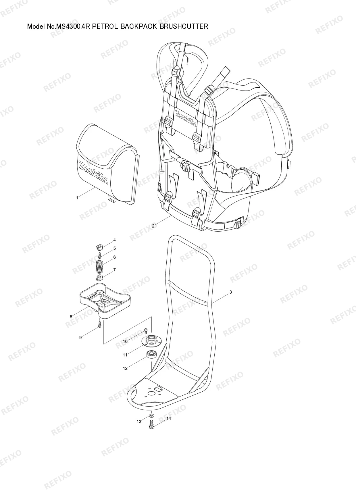 Деталировка MAKITA MS 4300.4R — схема запчастей в разборе