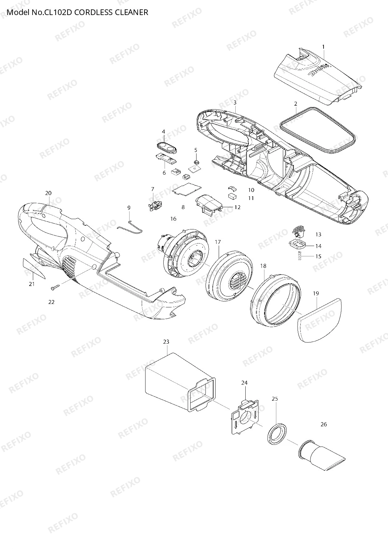 Деталировка MAKITA CL102D — схема запчастей в разборе