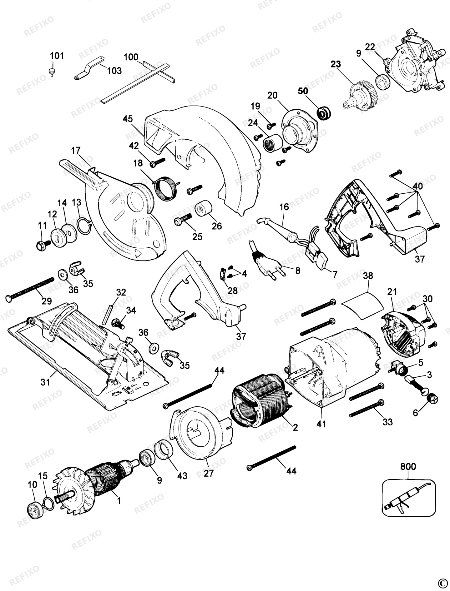 Деталировка DeWalt DW352-XJ TYPE 2 KREISSGE DW352-XJ DW352 — схема запчастей в разборе