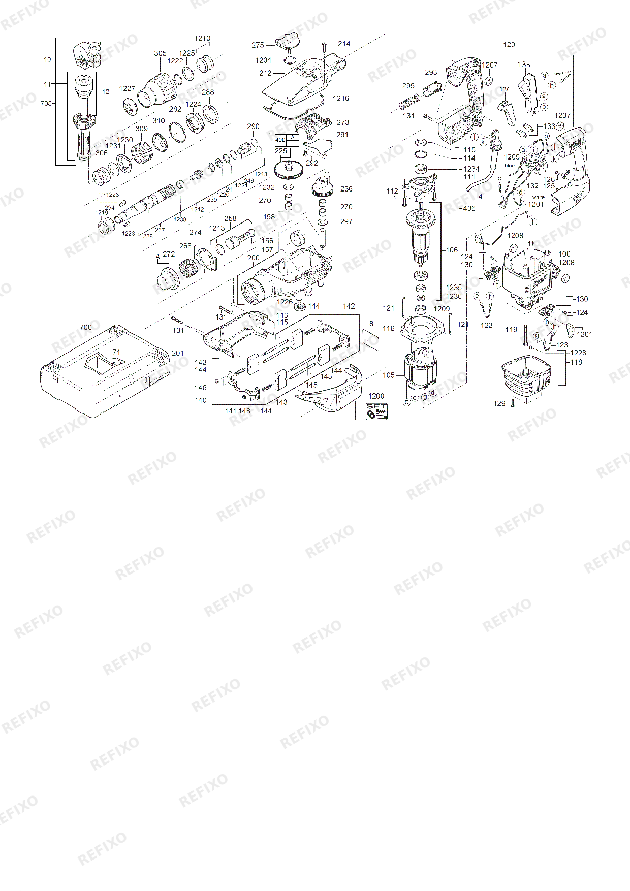 Деталировка MILWAUKEE K750S 4933398601 4000463240 — схема запчастей в разборе