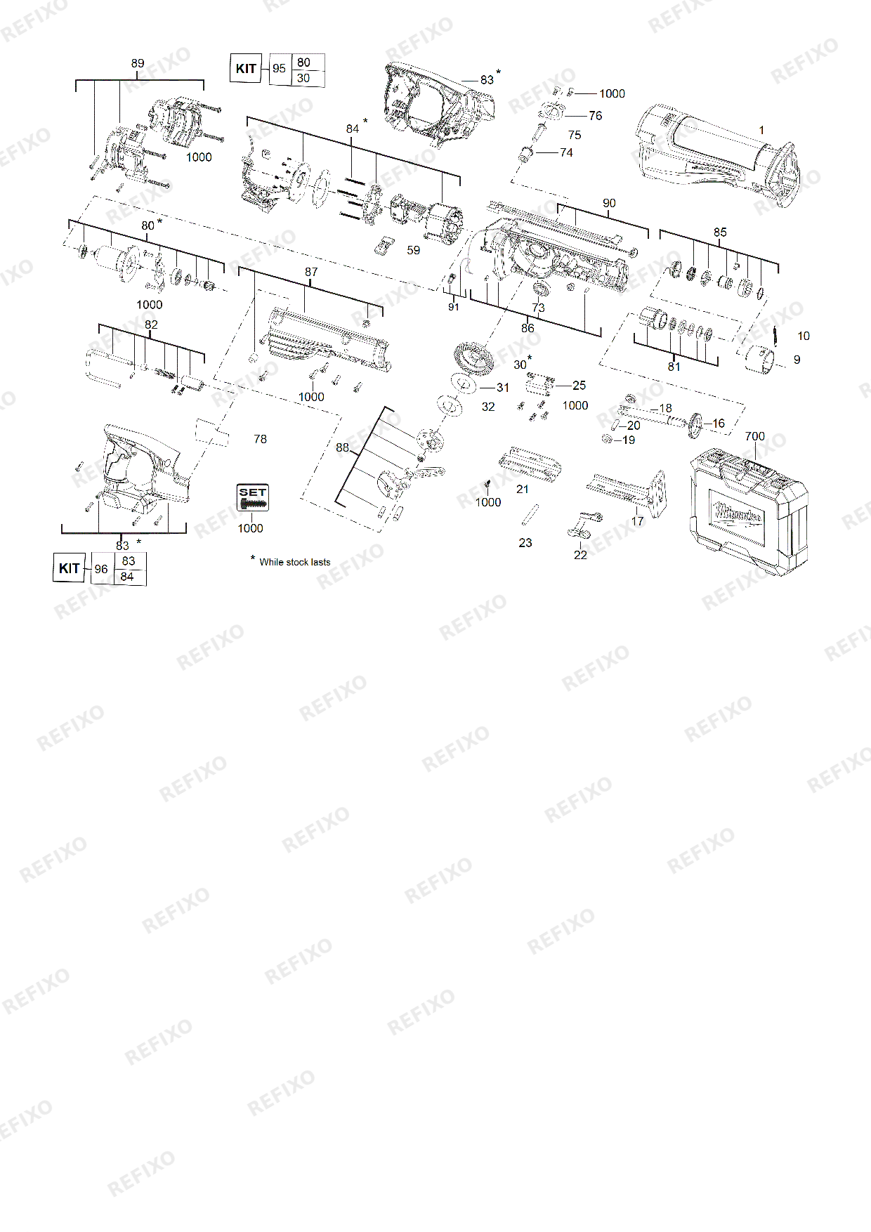 Деталировка MILWAUKEE M18CSX 0 4933446085 4000448972 — схема запчастей в разборе