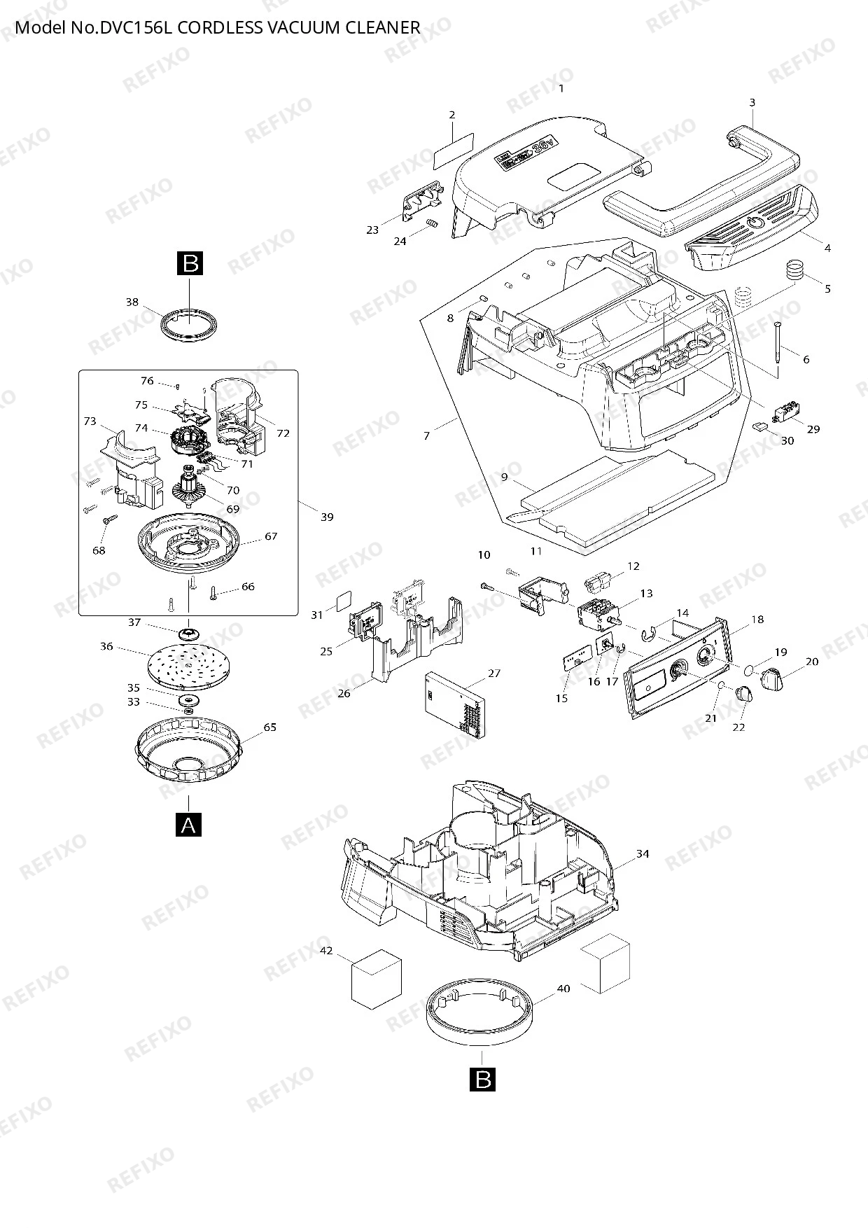 Деталировка MAKITA DVC156L — схема запчастей в разборе