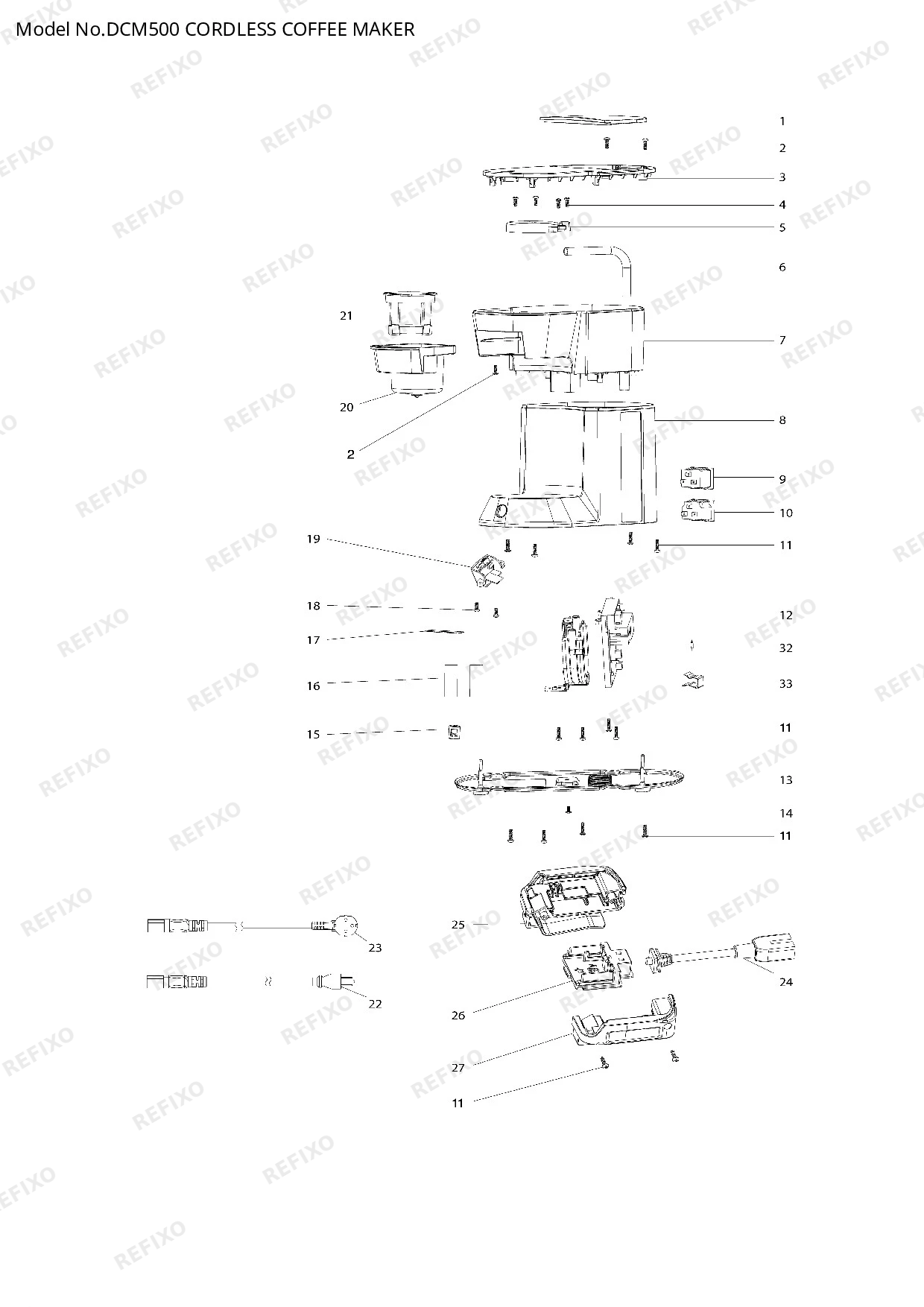 Деталировка MAKITA DCM500 — схема запчастей в разборе