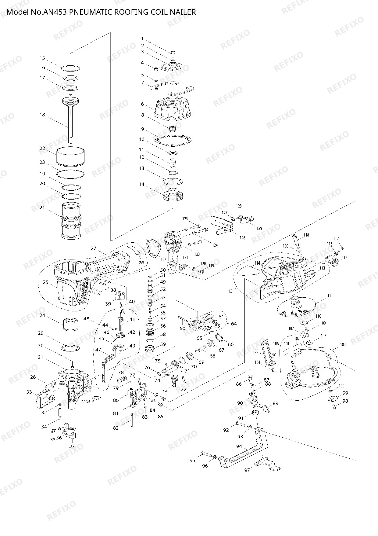 Деталировка MAKITA AN453 — схема запчастей в разборе