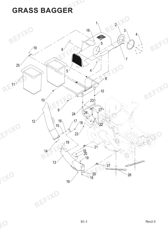 Деталировка Greenworks 7500207 Exploded view — схема запчастей в разборе