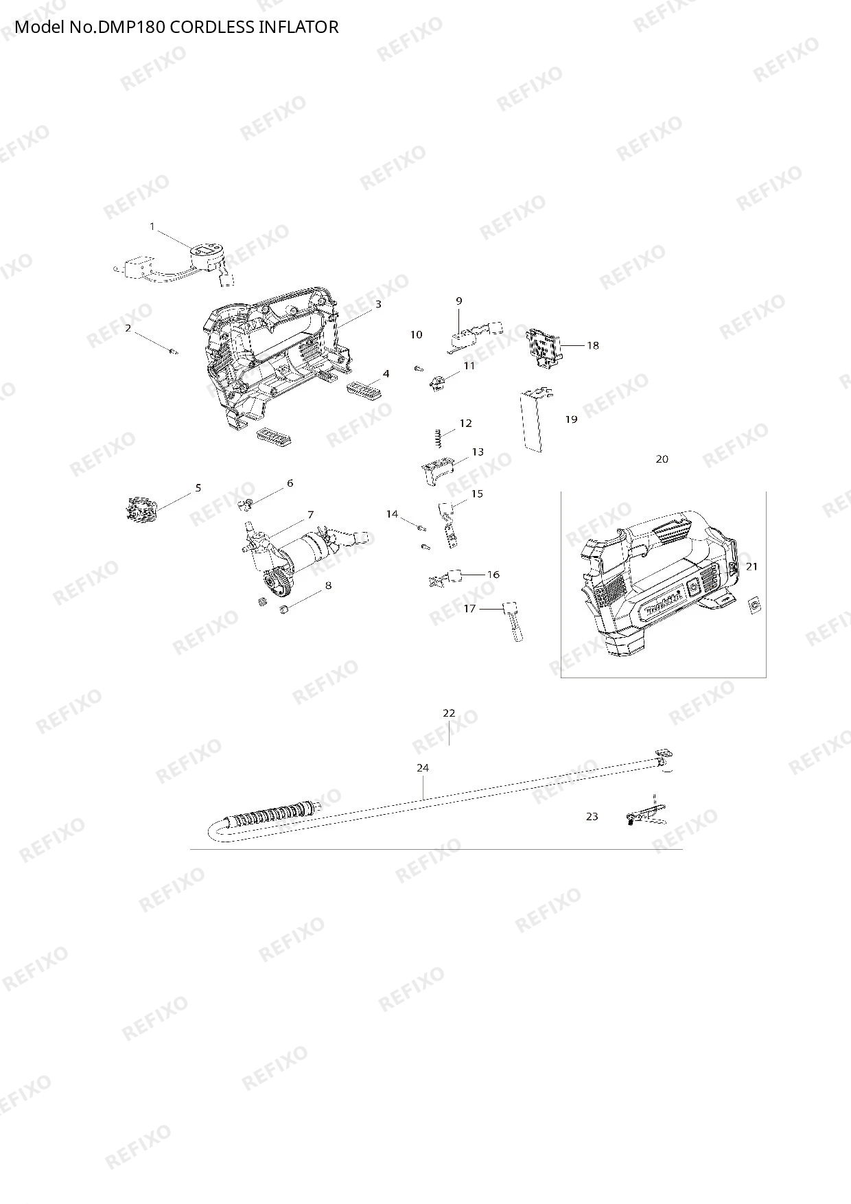 Деталировка MAKITA DMP180 — схема запчастей в разборе