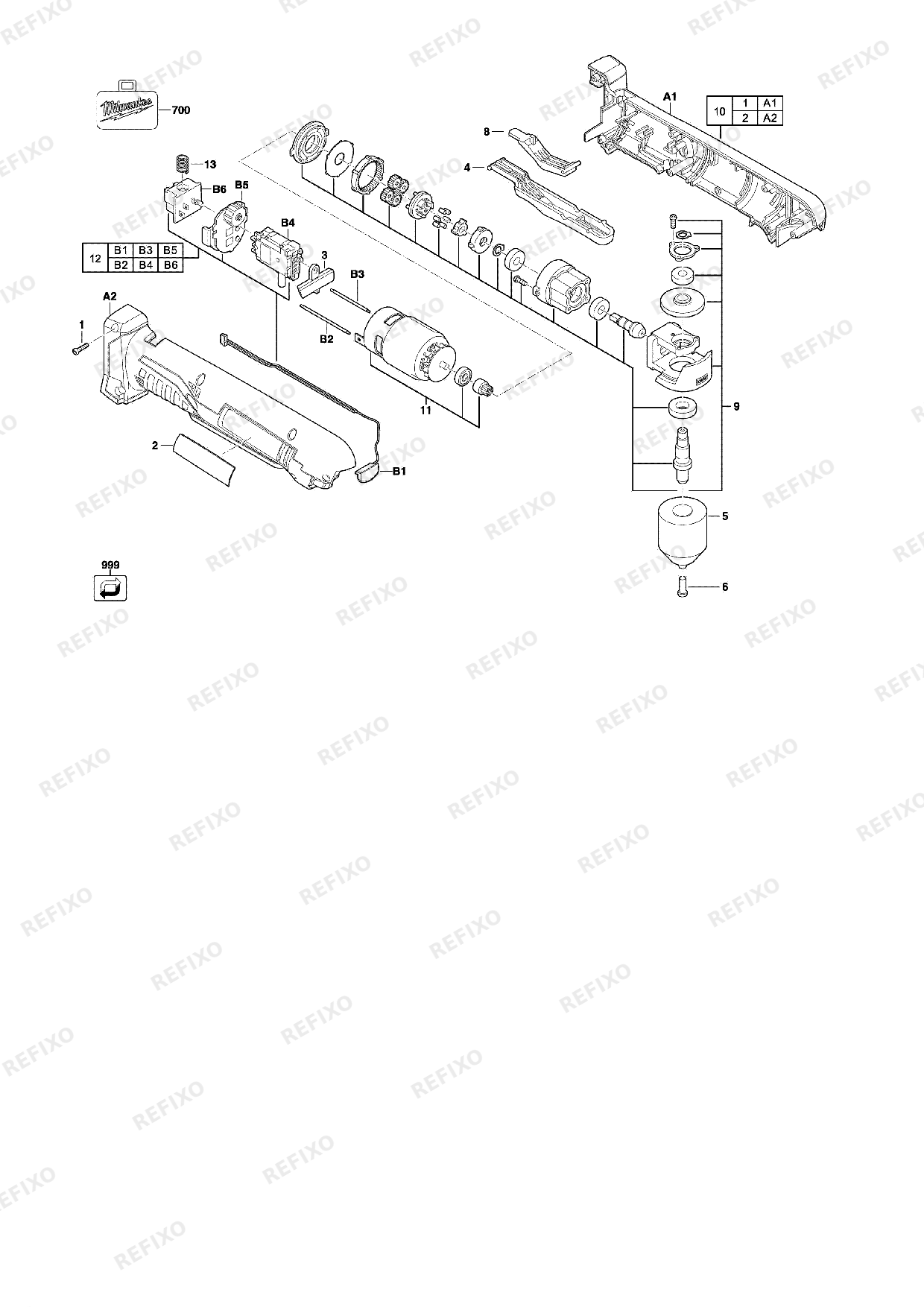Деталировка MILWAUKEE C18RAD 0 4933427189 4000427205 — схема запчастей в разборе