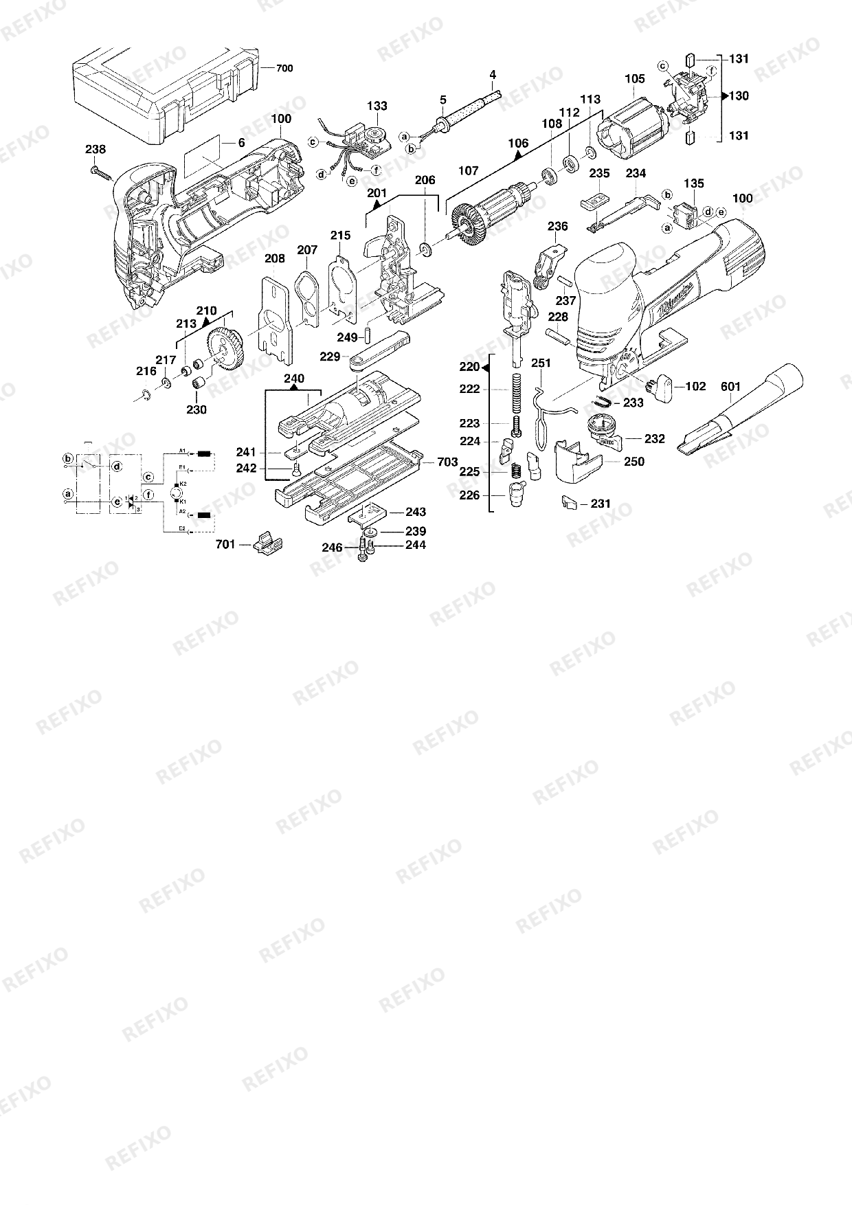 Деталировка MILWAUKEE JS120X 4933381680 4000381681 — схема запчастей в разборе