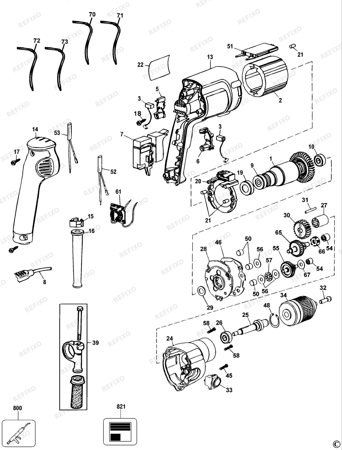 Деталировка DeWalt DW246-QS TYPE 2 BOHRER DW246-QS DW246 — схема запчастей в разборе