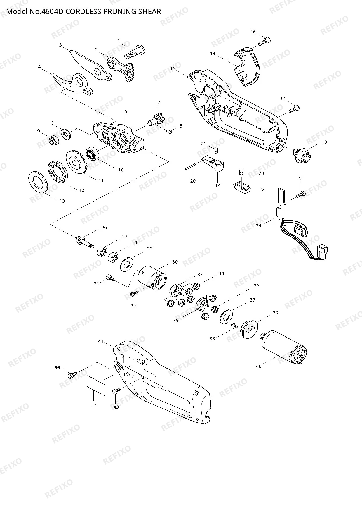 Деталировка MAKITA 4604D — схема запчастей в разборе