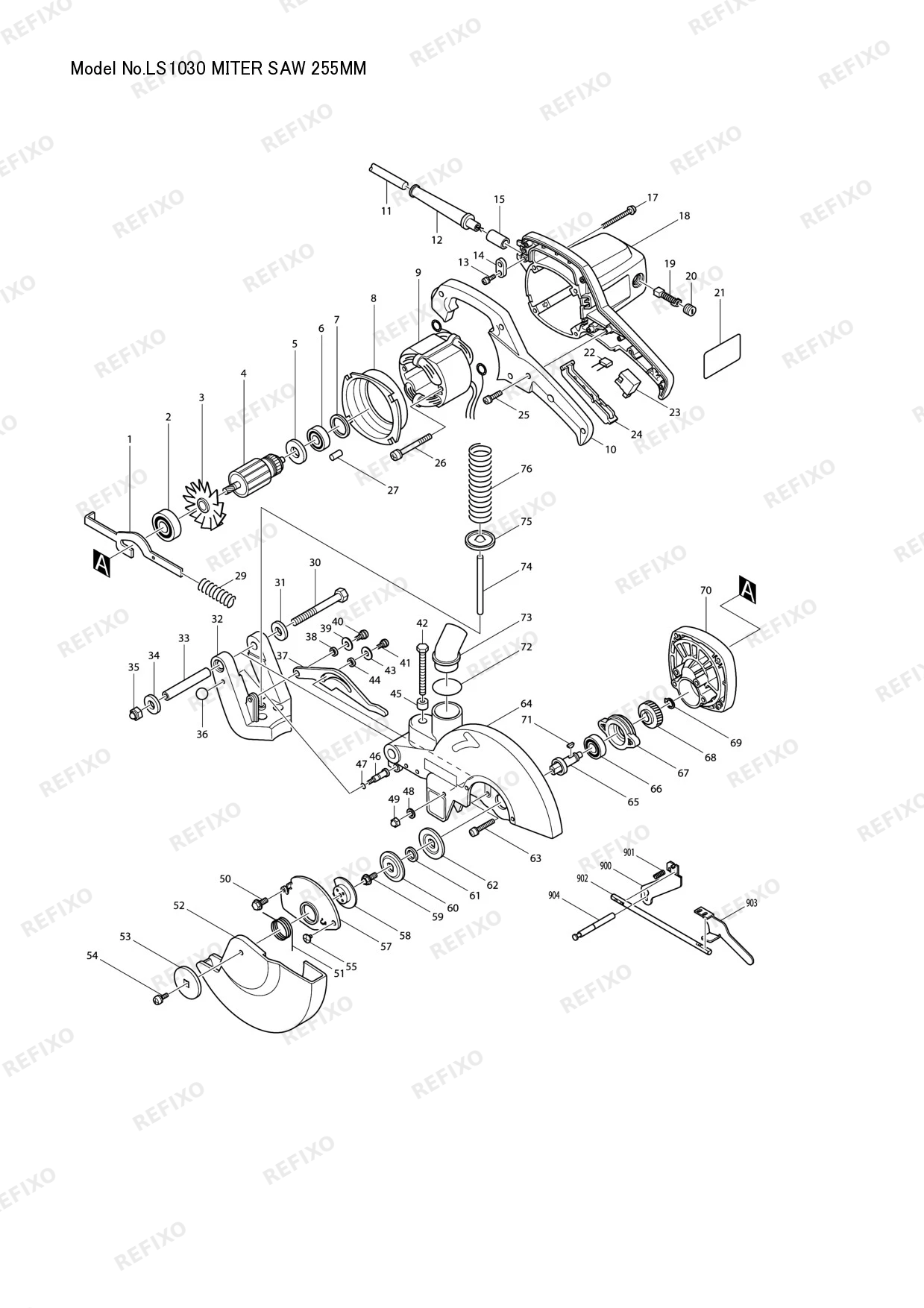 Деталировка MAKITA LS1030 — схема запчастей в разборе