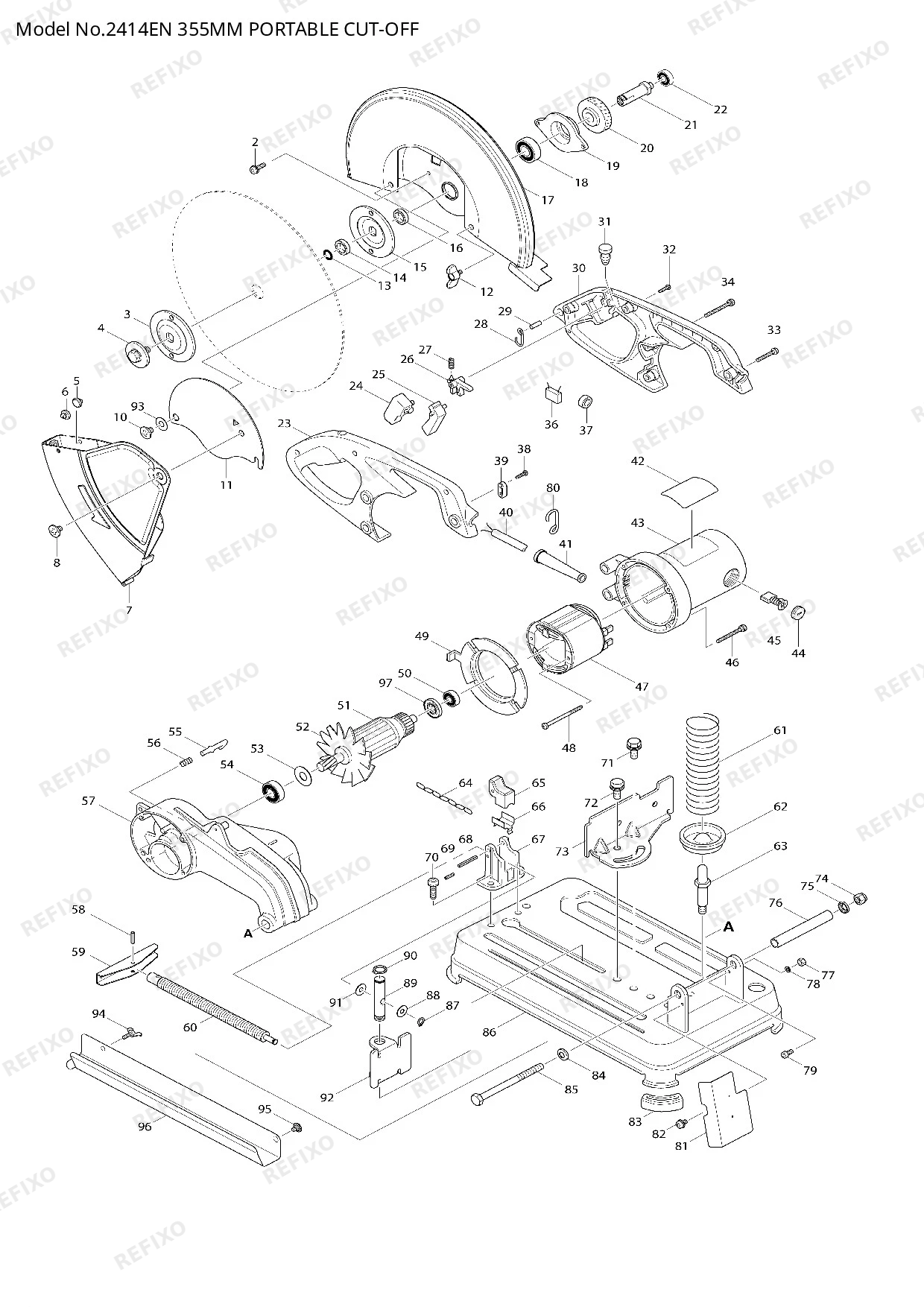 Деталировка MAKITA 2414EN — схема запчастей в разборе