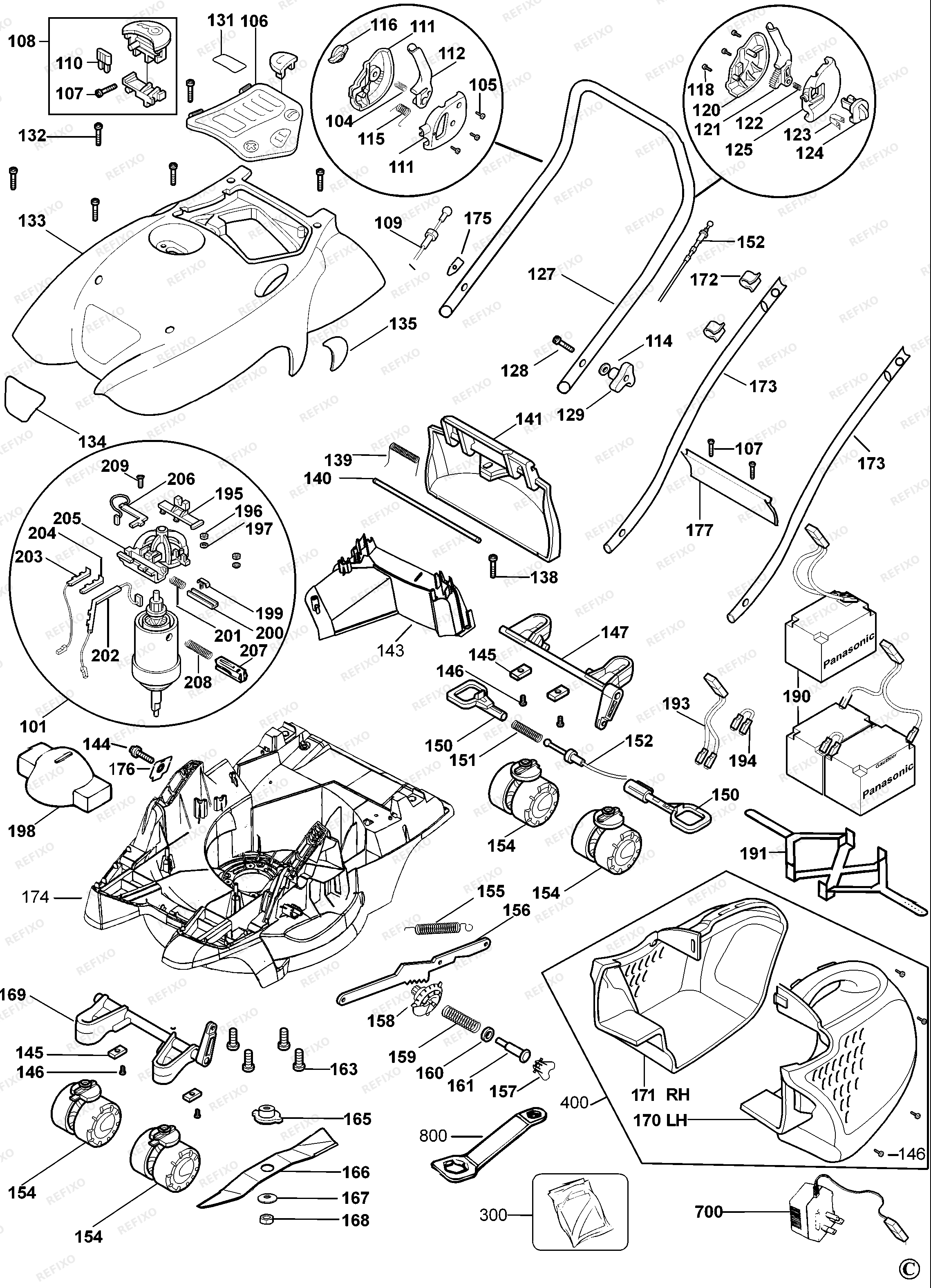 Black&Decker КОСИЛКА 4X4 GFC2438 — схема запчастей