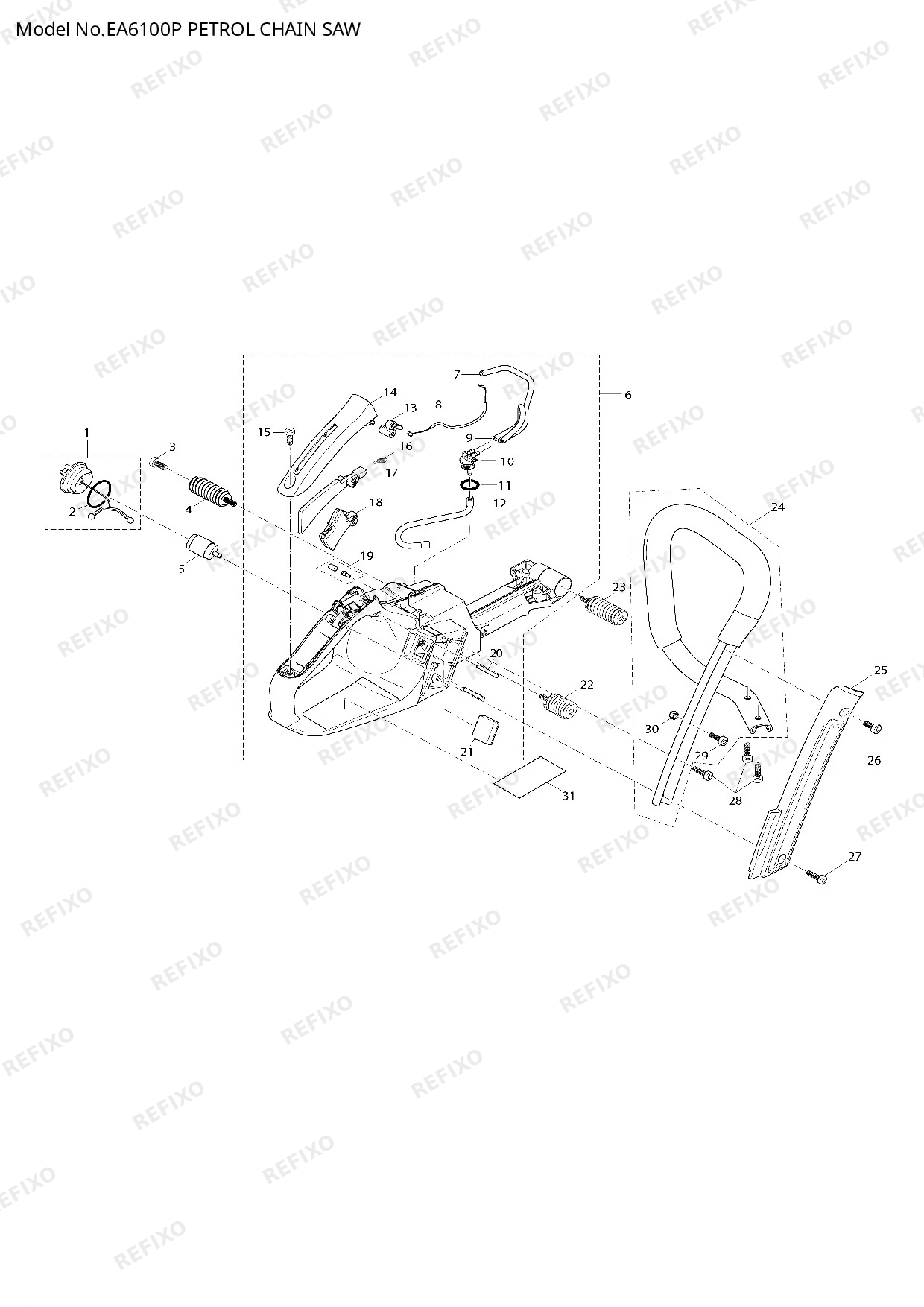 Деталировка MAKITA EA6100P — схема запчастей в разборе
