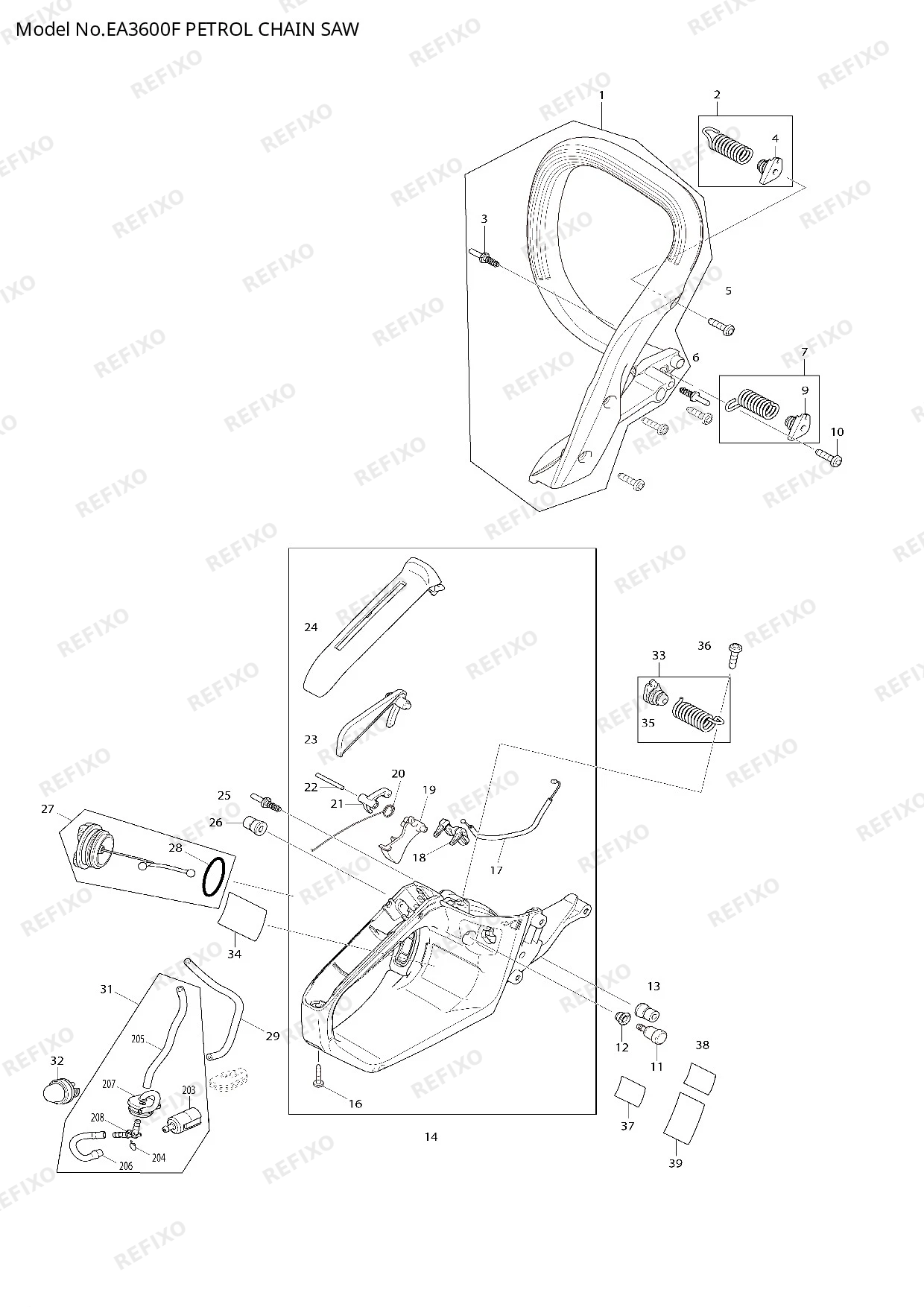 Деталировка MAKITA EA3600F — схема запчастей в разборе