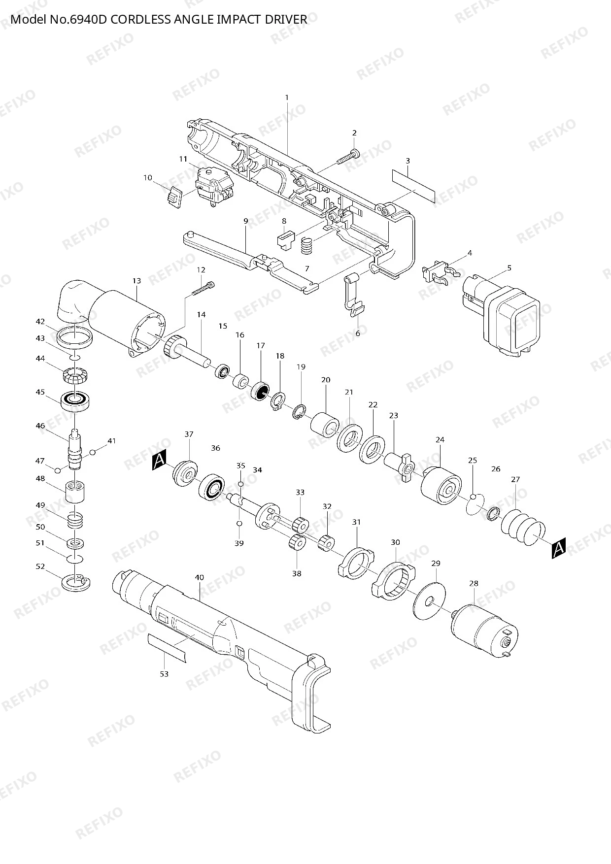 Деталировка MAKITA 6940D — схема запчастей в разборе