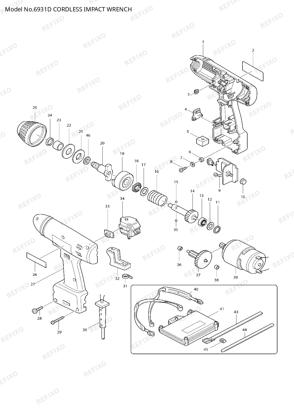 Деталировка MAKITA 6931D — схема запчастей в разборе