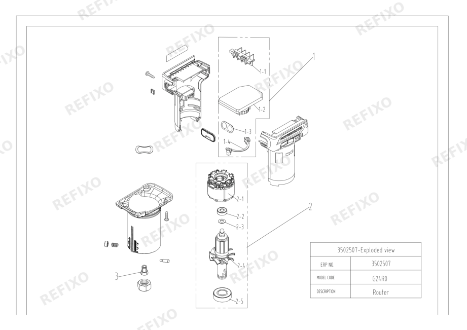Деталировка Greenworks 3502507-G24RO-Exploded wiew — схема запчастей в разборе