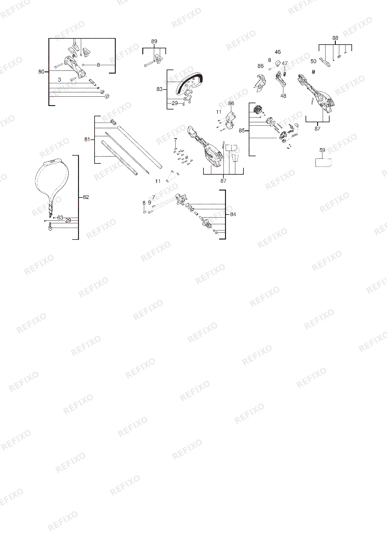Деталировка MILWAUKEE M18FOPH2 0 4933492662 4000503370 — схема запчастей в разборе