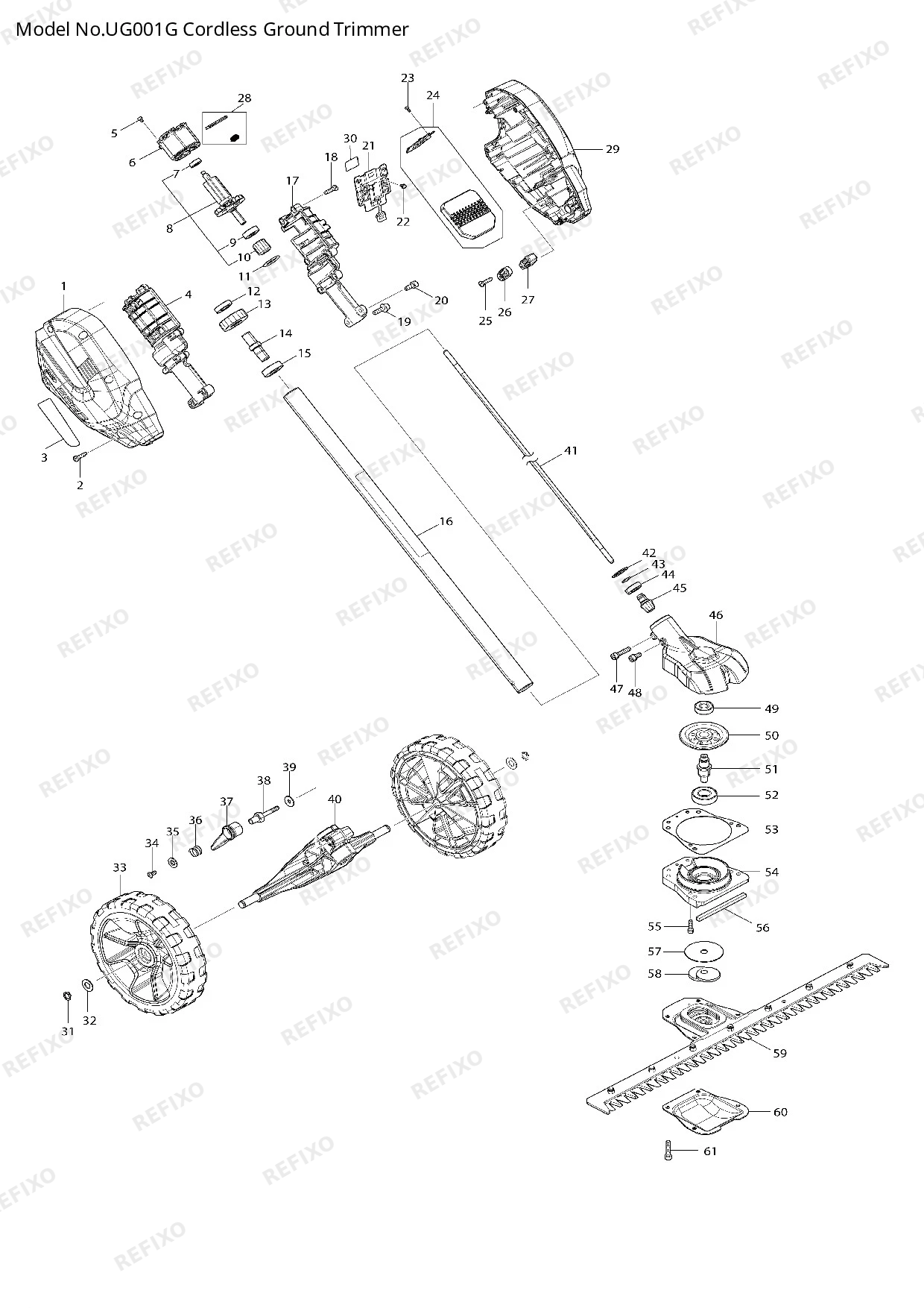 Деталировка MAKITA UG001G — схема запчастей в разборе