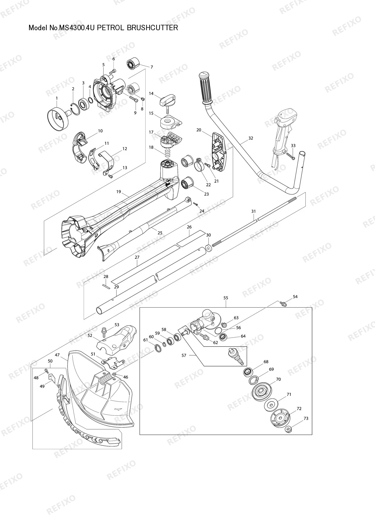 Деталировка MAKITA MS 4300.4U — схема запчастей в разборе