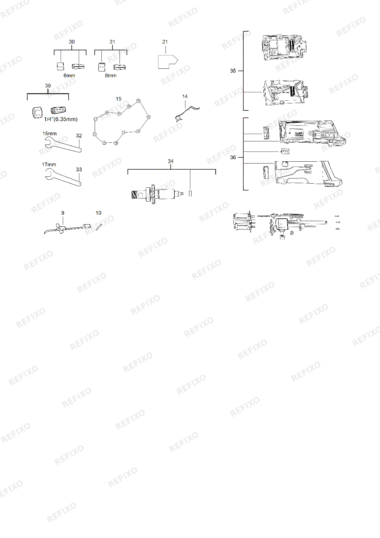 Деталировка MILWAUKEE M12FDGS 0 4933471435 4000474800 — схема запчастей в разборе