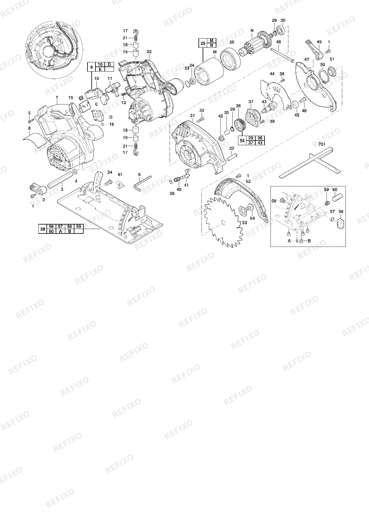 Деталировка MILWAUKEE HD18CS 0 4933419134 4000411181 — схема запчастей в разборе