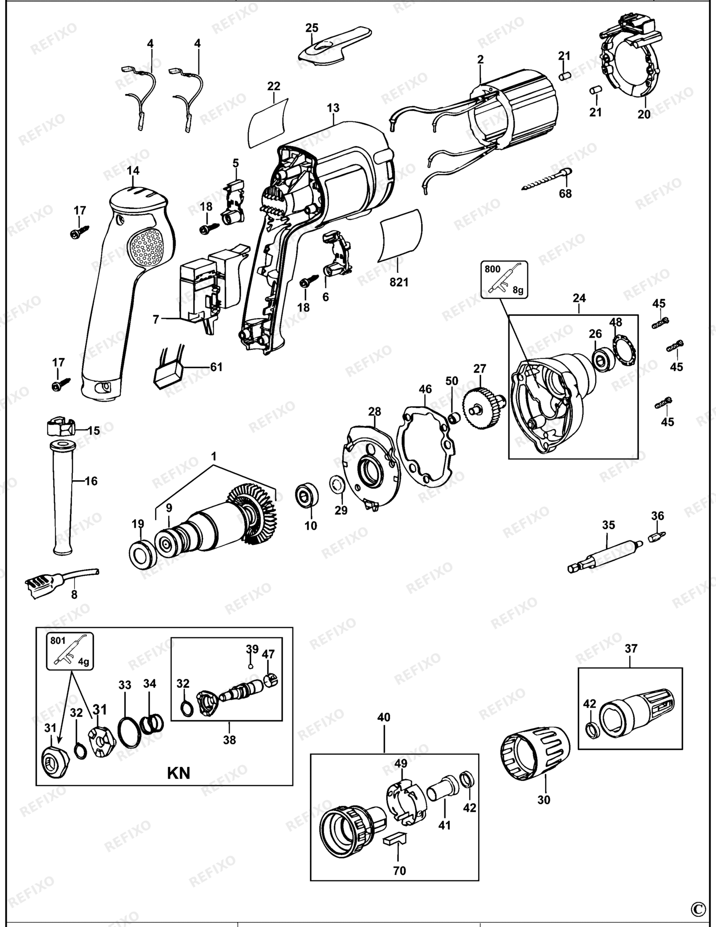 Деталировка DeWalt DW274KN-QS TYPE 5 SCHRAUBENDREHER DW274KN-QS DW274KN — схема запчастей в разборе