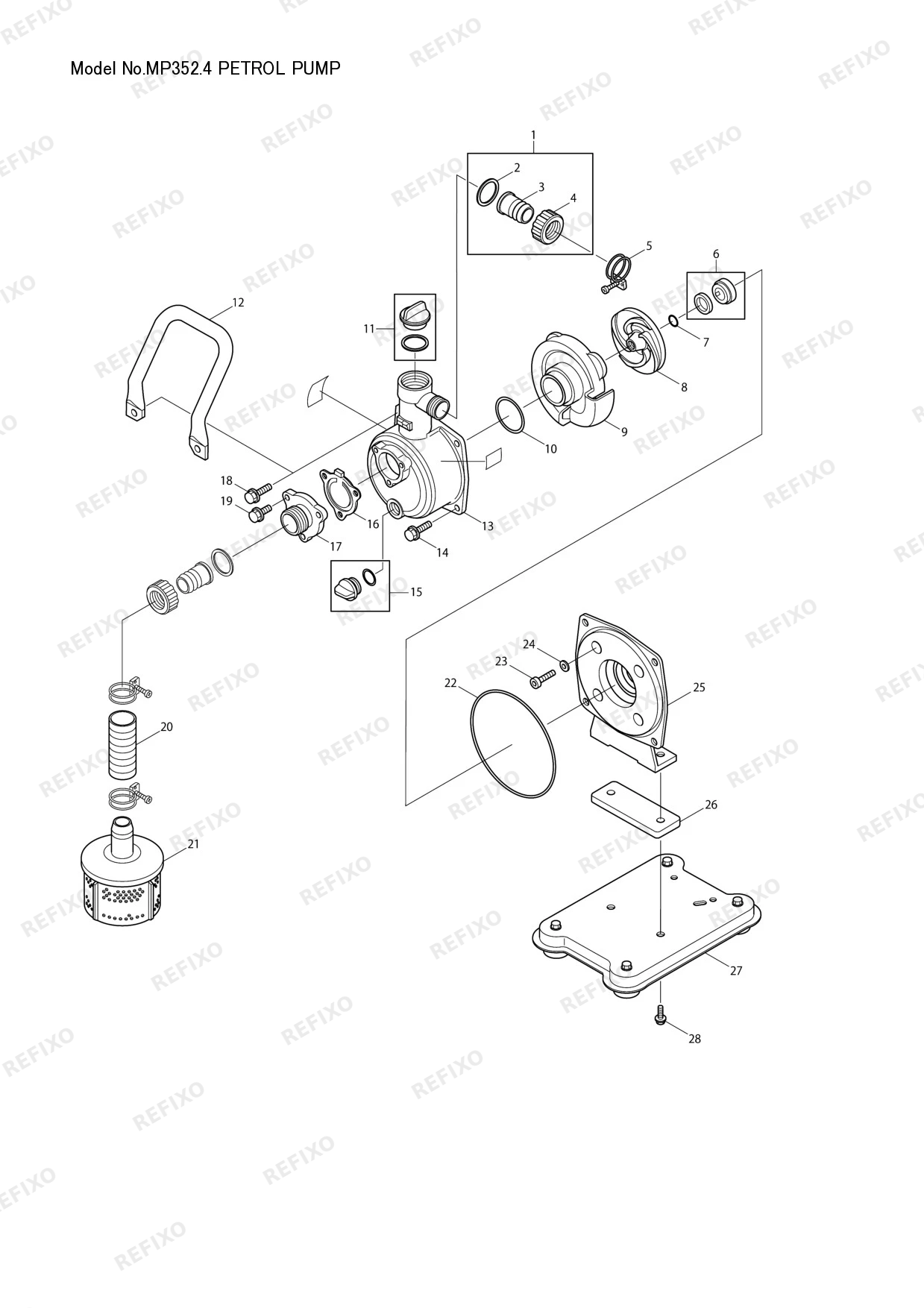 Деталировка MAKITA MP 352.4 — схема запчастей в разборе