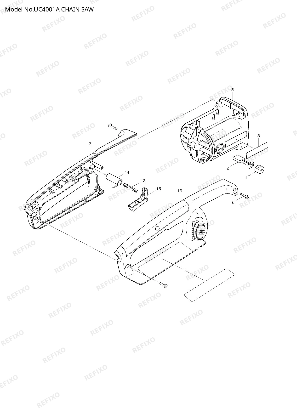 Деталировка MAKITA UC4001A — схема запчастей в разборе