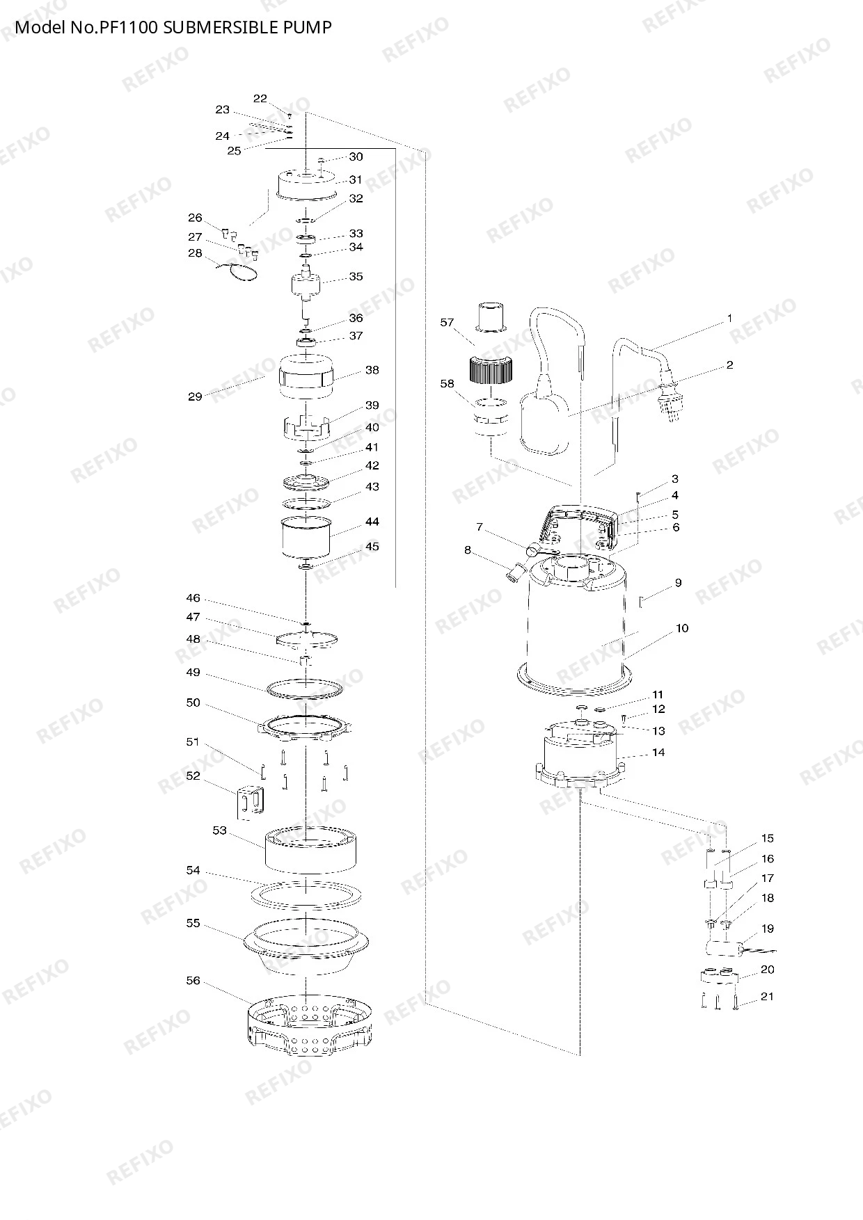 Деталировка MAKITA PF1100 — схема запчастей в разборе