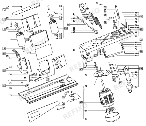 Деталировка Festool CMB 120 - Bandschleifmodul 490124 — схема запчастей в разборе