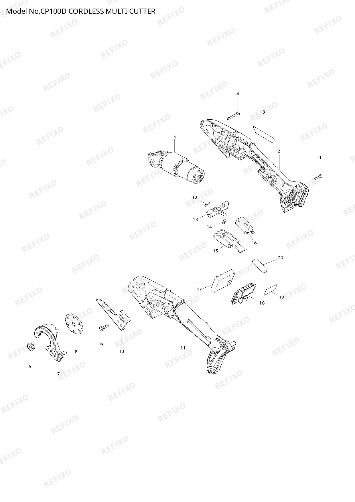 Деталировка MAKITA CP100D — схема запчастей в разборе