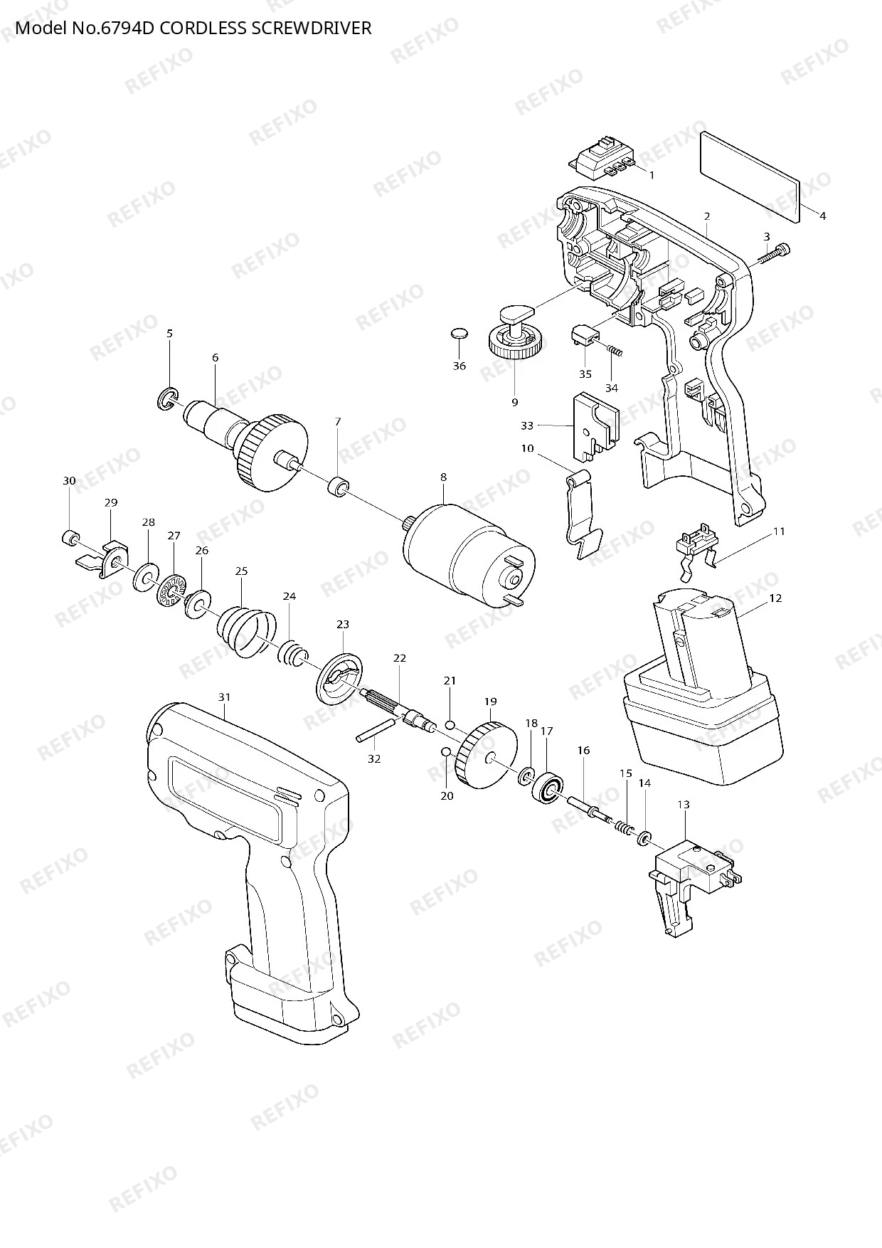 Деталировка MAKITA 6794D — схема запчастей в разборе