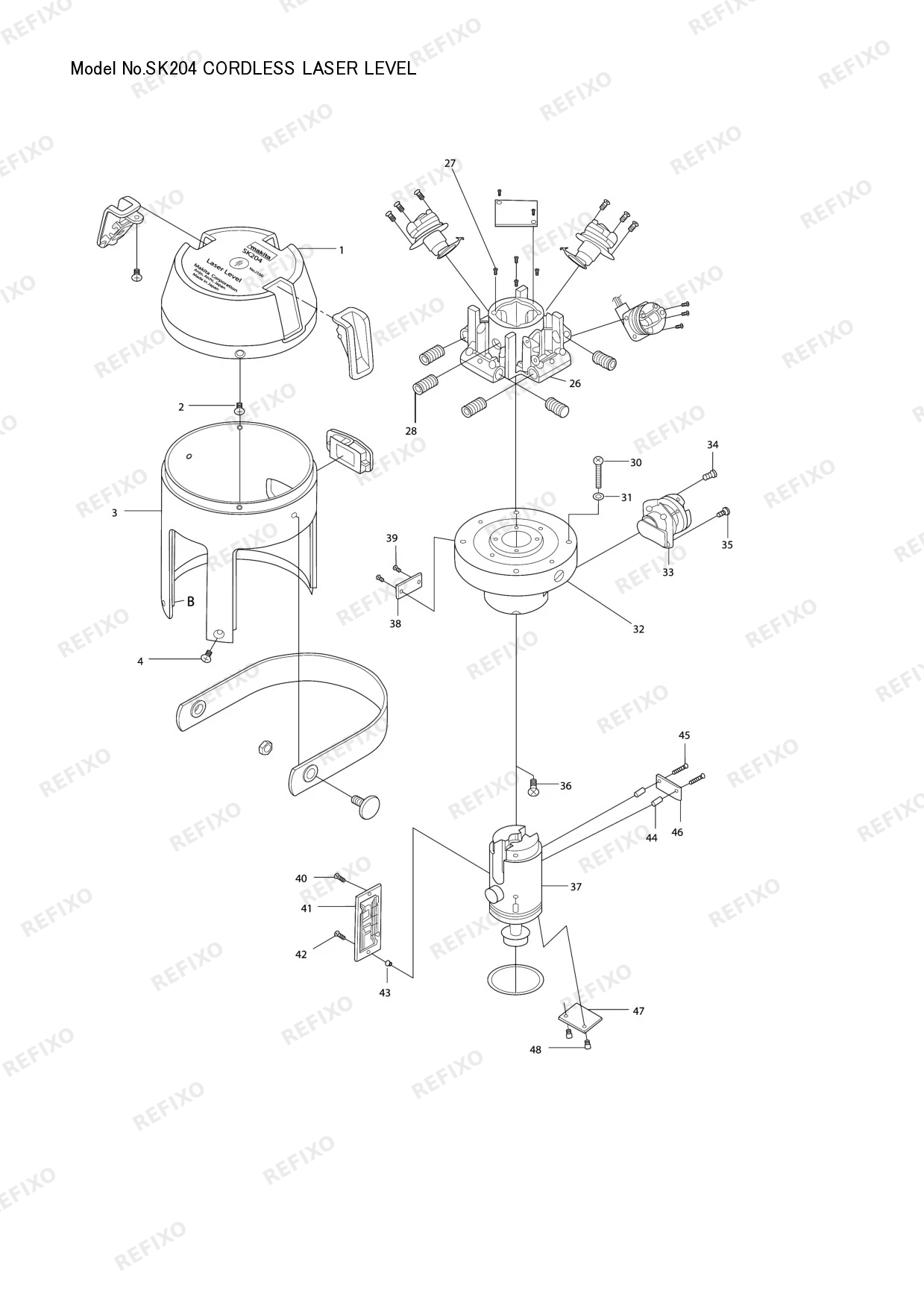 Деталировка MAKITA SK204 — схема запчастей в разборе