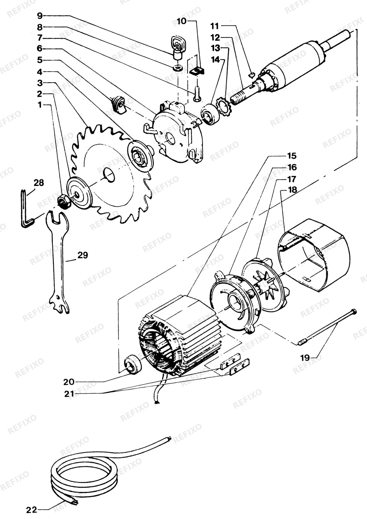 Деталировка DeWalt DW1201----C-XJ TYPE 1 RADIALKREISSÄGE DW1201----C-XJ DW1201----C — схема запчастей в разборе