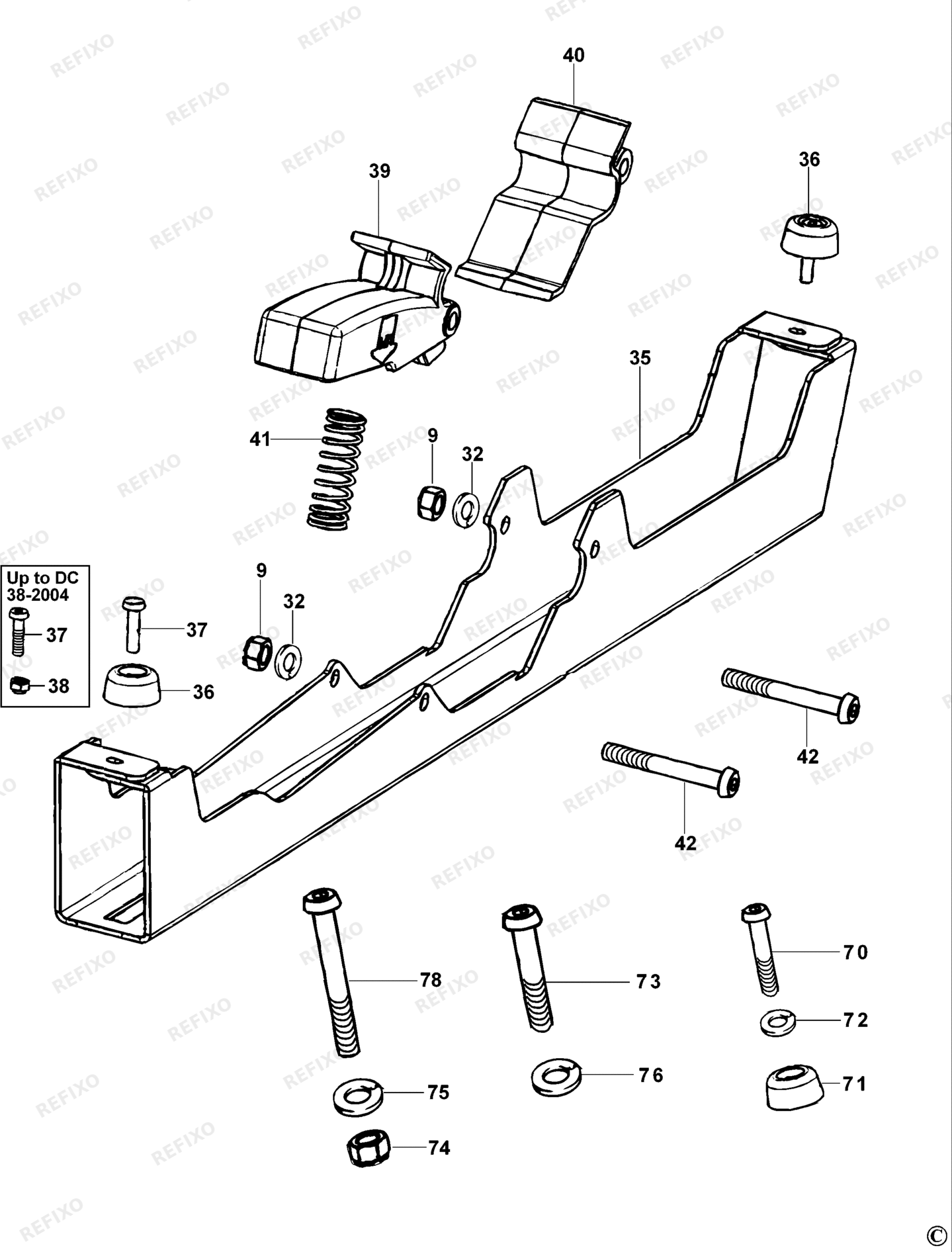Деталировка DeWalt DE7025-XJ TYPE 1 HALTERUNG DE7025-XJ DE7025 — схема запчастей в разборе